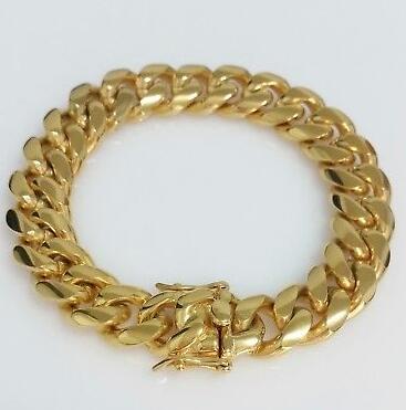 

Men 18K Yellow Gold Box Clasp 12mm Miami Cuban Link Bracelet
