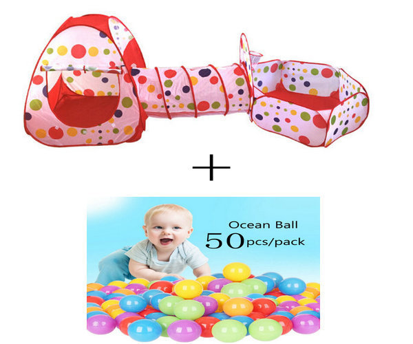 3 In 1 children Pipeline Crawling Huge Game Yard Ball Pool lodge FASHION Toy teepee tents Cartoon fence Geometric Free Ship Factory Price-image-412585127