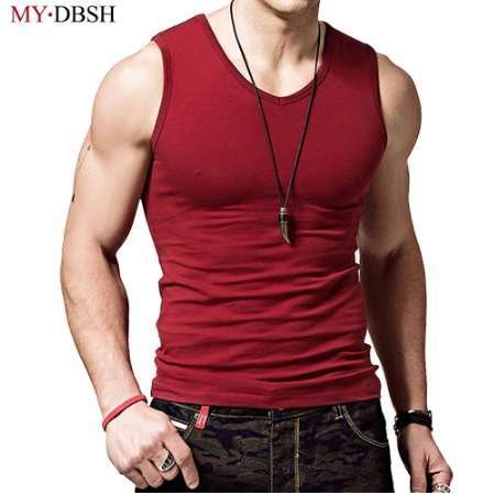 

100% Cotton Big Size Summer Men' Clothing Tank Tops Solid Color Singlets Sleeveless Fitness Mens Vest Bodybuilding t shirt, White;black
