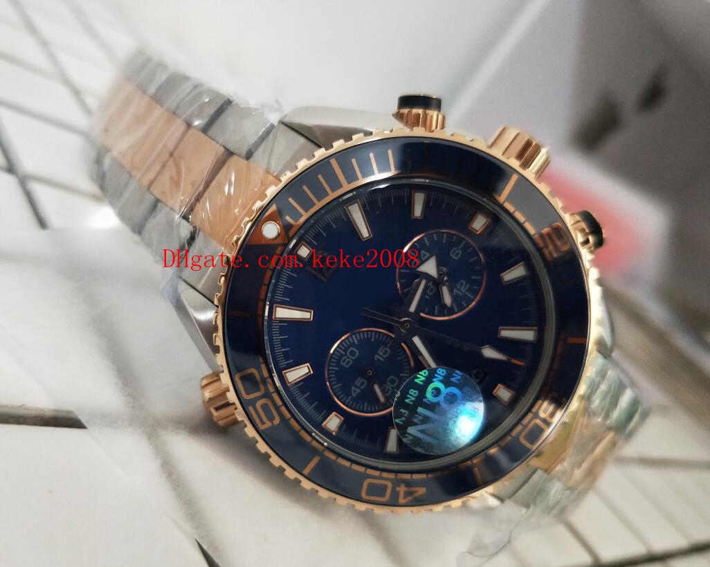 

Excellent Wristwatches 45.5mm Ceramic Bezel Planet Ocean Co-Axial 600M 215.30.46.51.03.001 VK Quartz Chronograph Working Mens watch Watches, Blue