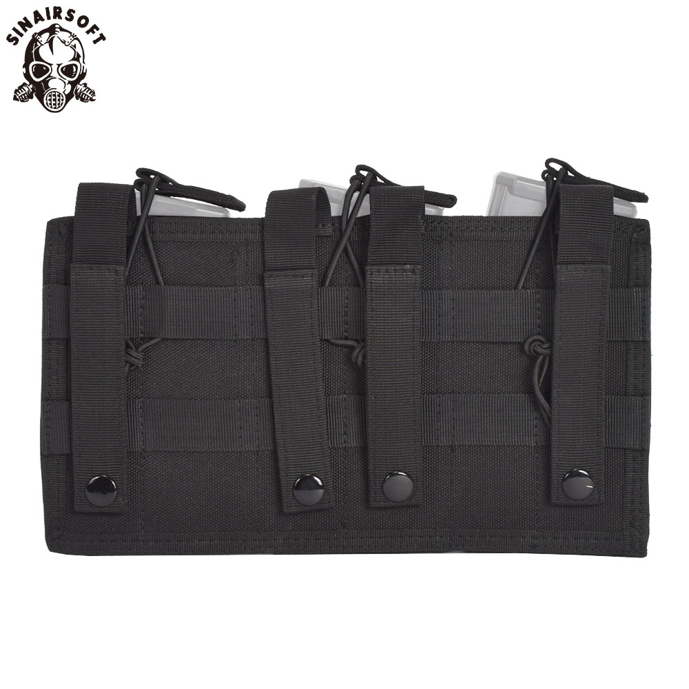 Acheter Sinairsoft Tactique Triple Ouvert Top 556 223 Rapide Tactique Magazine Poche Molle Fusil Pistolet Mag Tri Holster Munitions Sac Haute Qualité