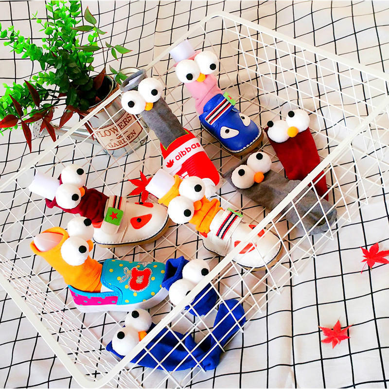 

Wholesale 10 pairs / lot Age1-6T Baby Girls Boys Knee High Crew Kids Socks Cartoon 3D Eyes Ball Wine Ginger Sesame Street Fun leg warmers, Age 4-6t