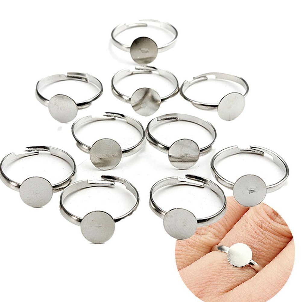 New 5PCs Silver Plated Adjustable Spiral Ring Pad Bases Blanks Findings