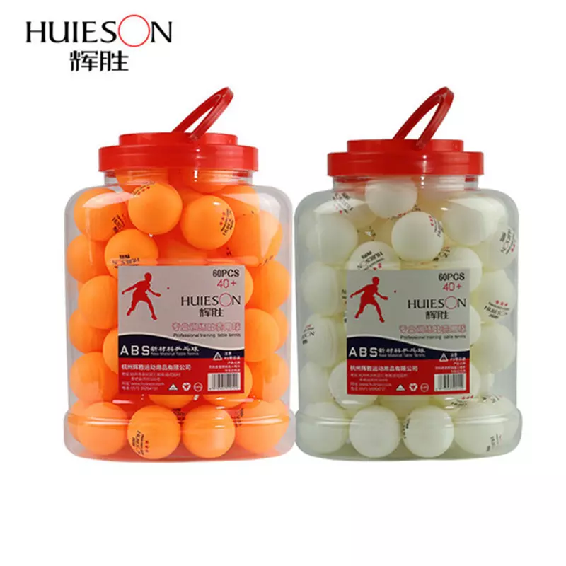 Huieson 60pcs/barrel Professional 3 Star Table Tennis Balls 40+mm 2.8g ABS PlasticPong Ball Yellow White for Club Training-image-427164254