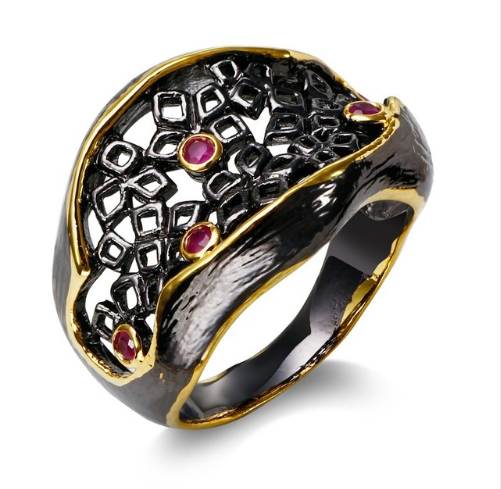 

DreamCarnival 1989 New Hip Hop Hollow Ring for Party Women Jewelry Fuchsia CZ Bezel Anniversary Engagement Gift for Love Anillos