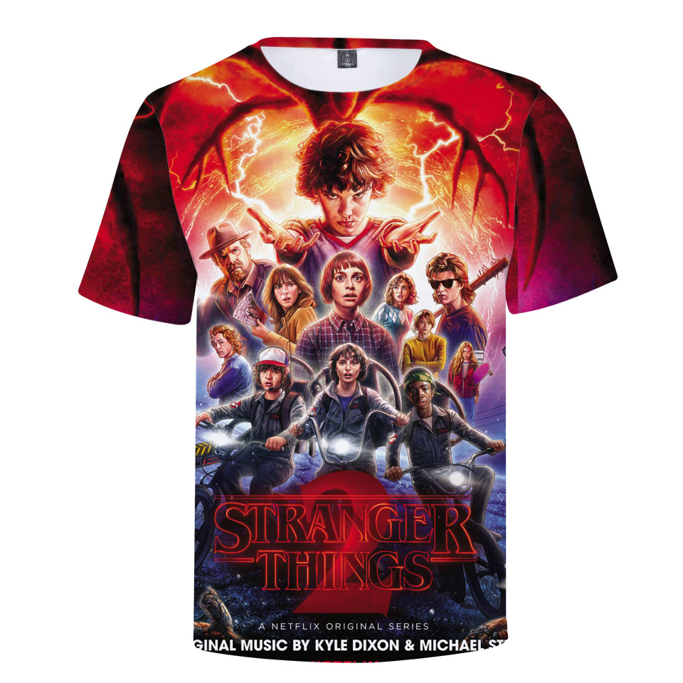 

Blackday Hot Design Stranger Thing 3D Print Fashion Cool Cotton TShirt Short Sleeve Hip Hop O-Neck T Shirt Top Tee Summer Women Clothes, As picture