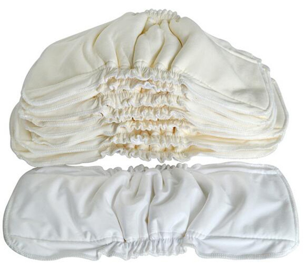 ( 30 Piece In A Parcel ) Organic Bamboo Cotton Insert With Gussets Prevent Leakage Cotton Reusable Liners Normal Diaper Covers-image-433383225