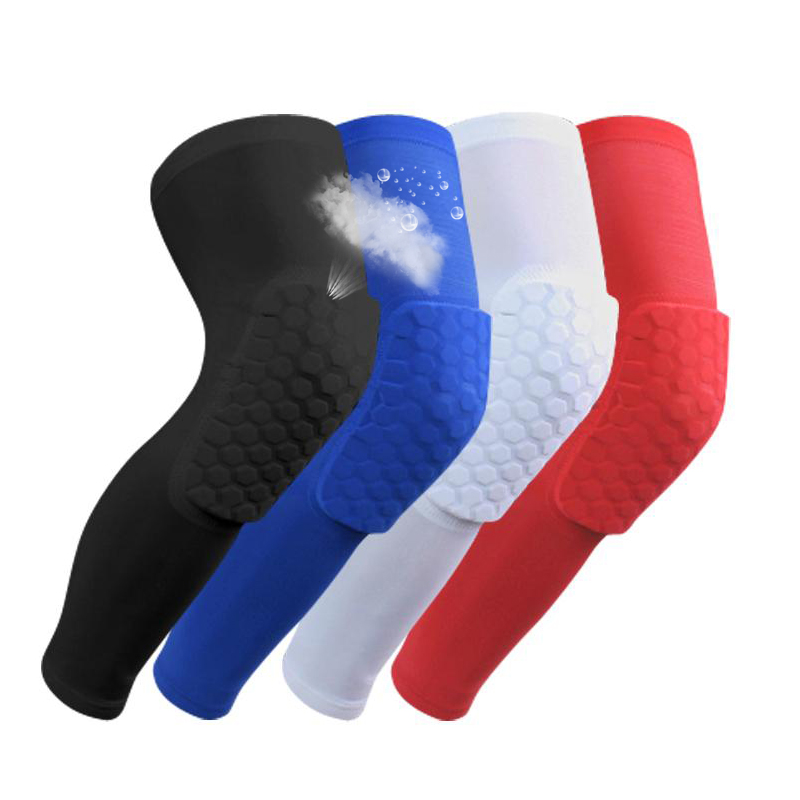 

Brand safety basketball knee pads for Adult Anti slip Honeycomb Pad Long Leg knee support calf compression kneecap cycling knee Protector, Black