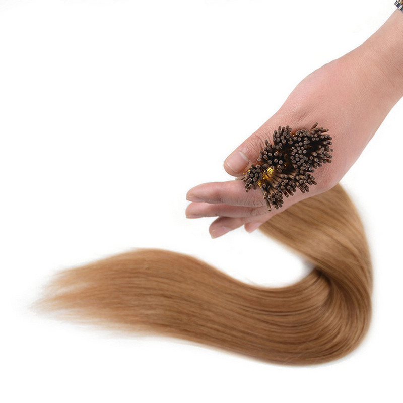 

Elibess Brand--Stick/I Tip in Hair Extensions Silk Straight Remy Brazilian Virgin Hair Human Hair 0.8g/s&200s/Lot, No shedding&No tangle, fr