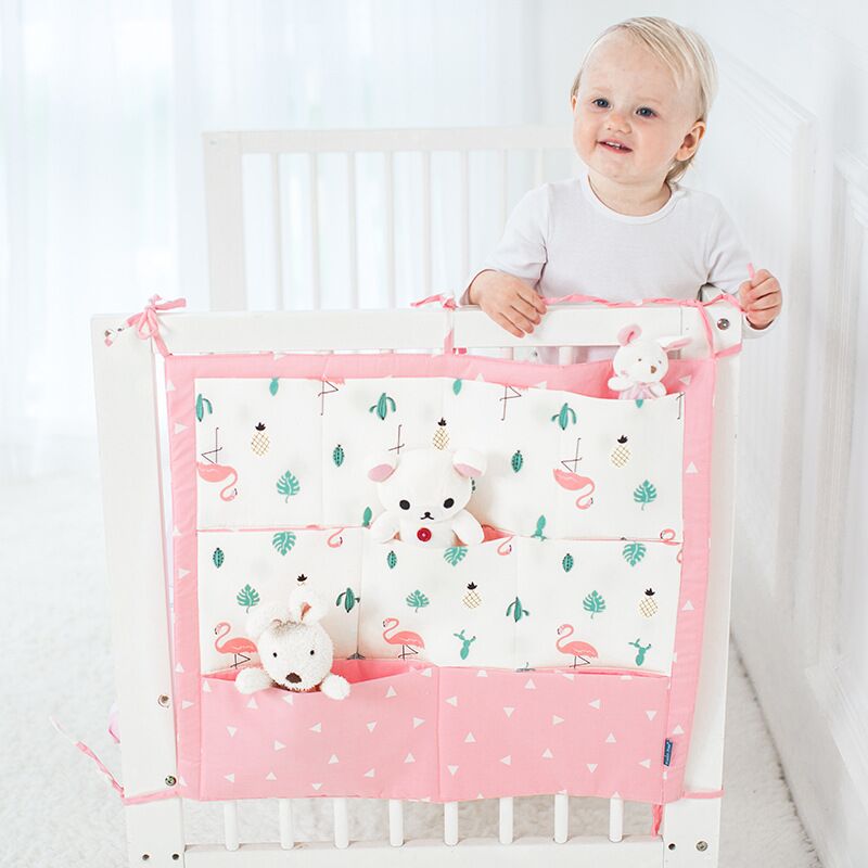 

Muslin Tree Bed Hanging Storage Bag Baby Cot Bed Brand Baby Cotton Crib Organizer 50 *60cm Toy Diaper Pocket For Crib Bedding Set