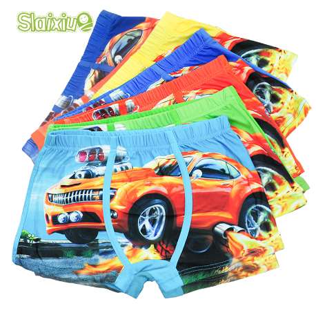 5 Pcs/lot Cartoon Car Kids Boy Underwear For Baby Children's Boxer Underpants Briefs Boys Underware Pants For 3-11 Y-image-427589274