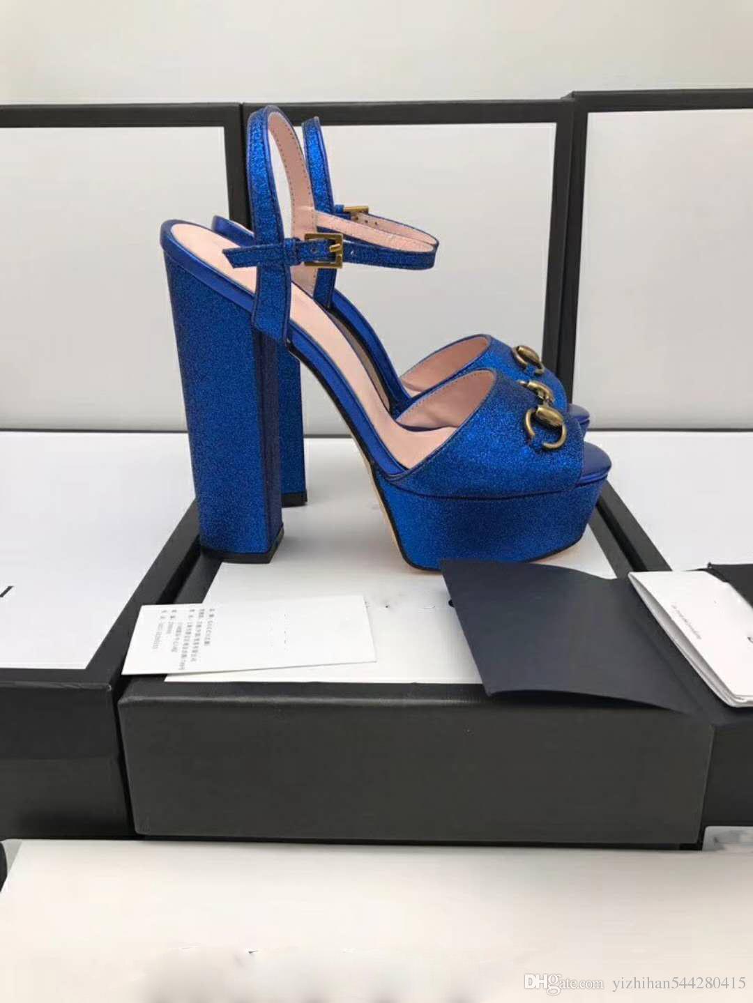 

2018 women shoes,luxury shoes,designer shoes,The original version high heels shoes,With 14 cm high, Blue