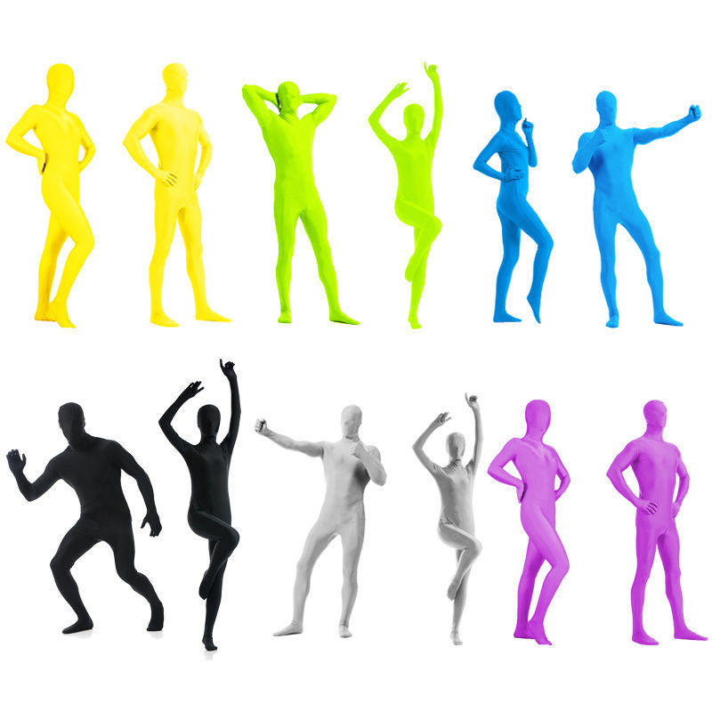 

Full Body Bright Lycra Spandex Zentai Suit Costume Party Skin Tight Select color, Black