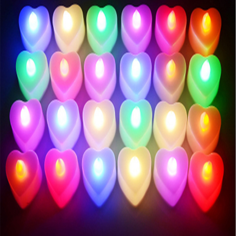 

Pack of 24 Bright White Tea Lights Battery Powered LED Heart Shaped Tea Lights Flicker Flameless Wedding Birthday Party Christmas Decoration