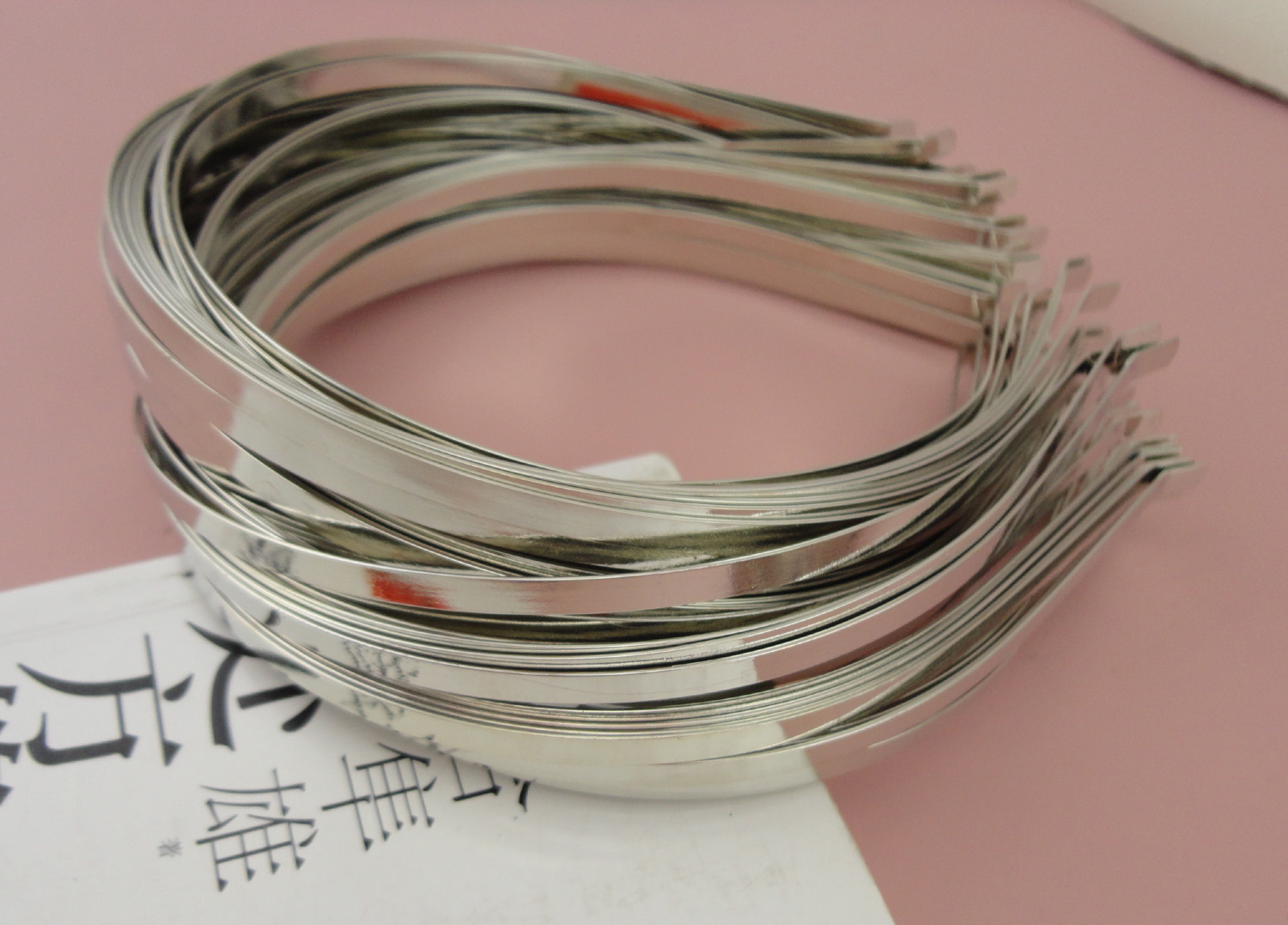 50pcs 5mm Silver Finish Plain Metal Hair Headbands with bend tips for DIY kids Hair Accessories, 5mm regular metal hairbands-image-430710891