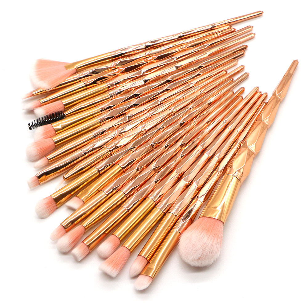 

New 20Pcs Diamond Makeup Brushes Set Powder Foundation Blush Blending Eye shadow Lip Cosmetic Beauty Make Up Brush Tool Kit