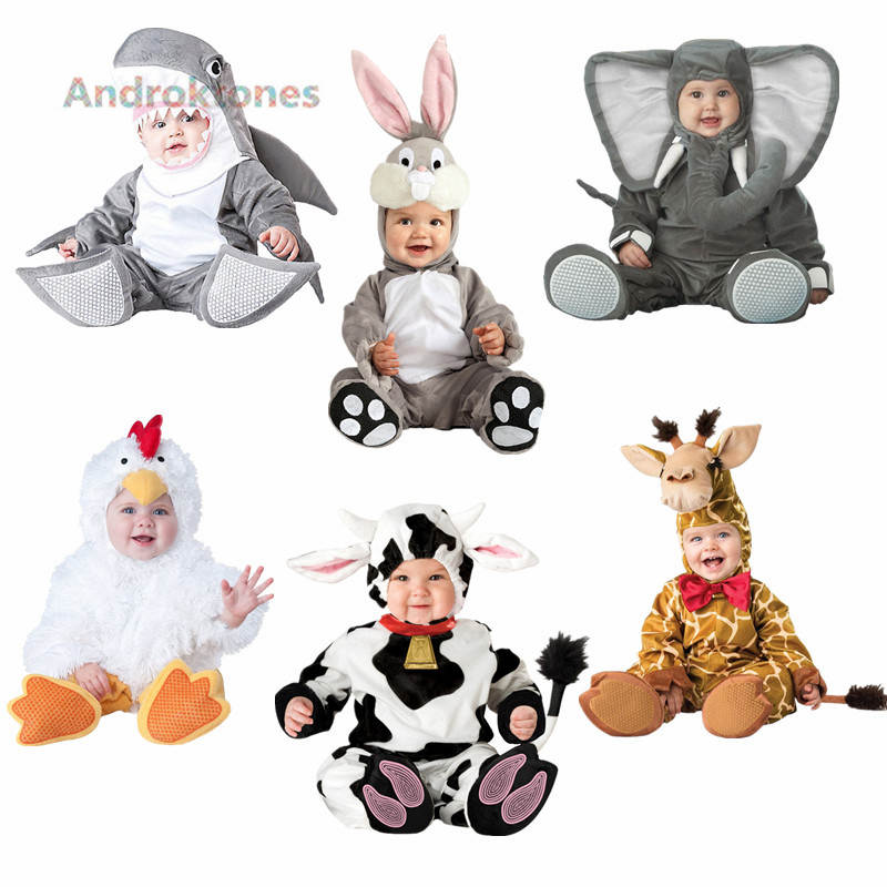 

Androktones 2018 Children Jumpsuits Elephant Onesie Kids Girls Boys Warm Soft Animal Cosplay Pajamas Halloween Costumes for kids, Rabbit