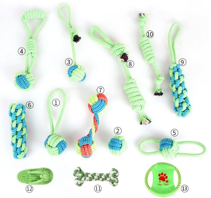 

Cotton Dog Rope Toy Knot Puppy Chew Teething Toys Teeth Cleaning Pet Palying Ball For Small Medium Large Dogs