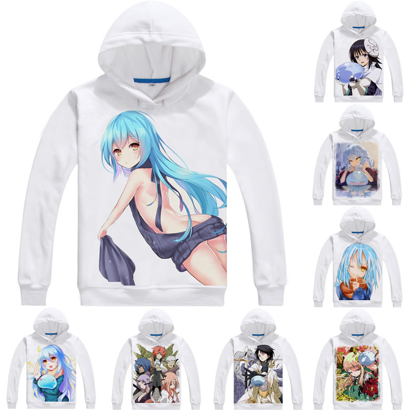 Coolprint Rimuru Tempest Mens Hoodies Tensei Shitara Suraimu Datta Ken Men Sweatshirt Streetwear Anime Hoodie Printed Long Hooded