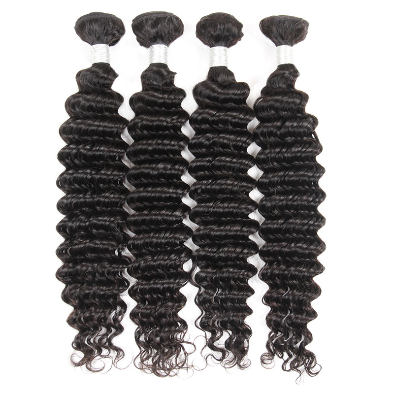 

Top Quality 10A Brazilian Human Hair Deep Wave 4 Bundles 100% Unprocessed Virgin Brazilian Deep Curly Hair Weave Bundles Natural Color