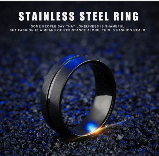 

New Fashion Punk Rock black ring stainless steel cool men ring wedding jewelry