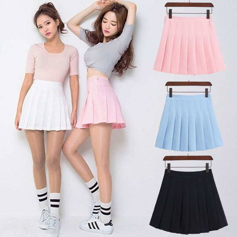 Women Fashion Summer high waist pleated skirt Wind Cosplay skirt Female Mini Skirts Short Under it-image-425932231