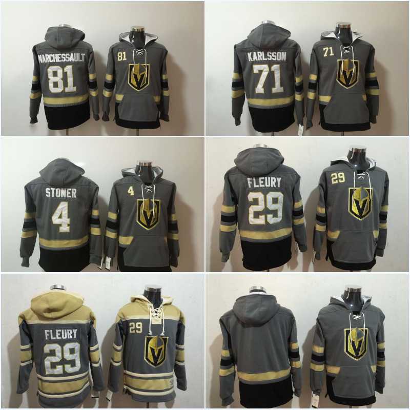 

New 29 Marc-Andre Fleury jersey Men's Vegas Golden Knights 4 Clayton Stoner 71 William Karlsson 81 Marchessault Hoodies Jerseys Sweatshirts