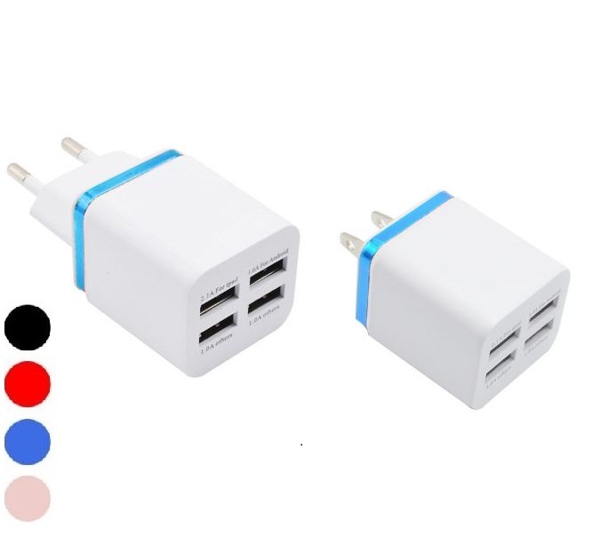 

New Metal Four USB wall Charging Charger US EU Plug 2.1A AC Power Adapter Wall Charger Plug 2 port for Iphone Samsung Galaxy Tablet Ipad