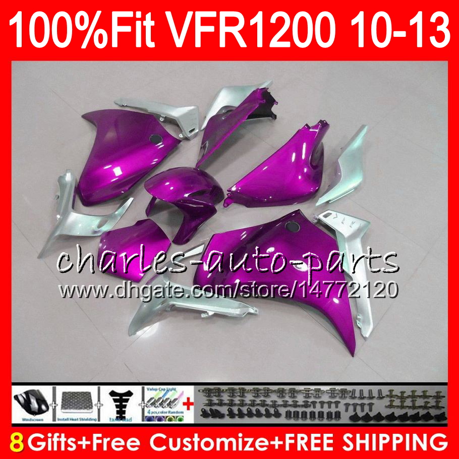 

Injection For HONDA VFR1200RR VFR 1200 RR VFR1200 10 11 12 13 98NO6 VFR-1200 VFR 1200RR VFR 1200 2010 2011 2012 2013 Fairing Hot Pink rose, No. 1