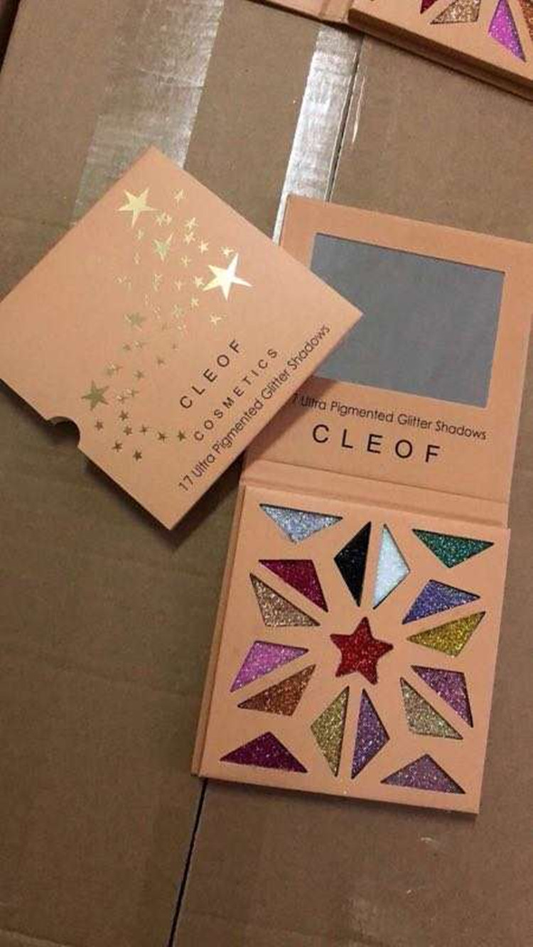 

CLEOF Glitter eyeshadow palette palette 17 Ultra Pigmented Shadows DHL free, Multi
