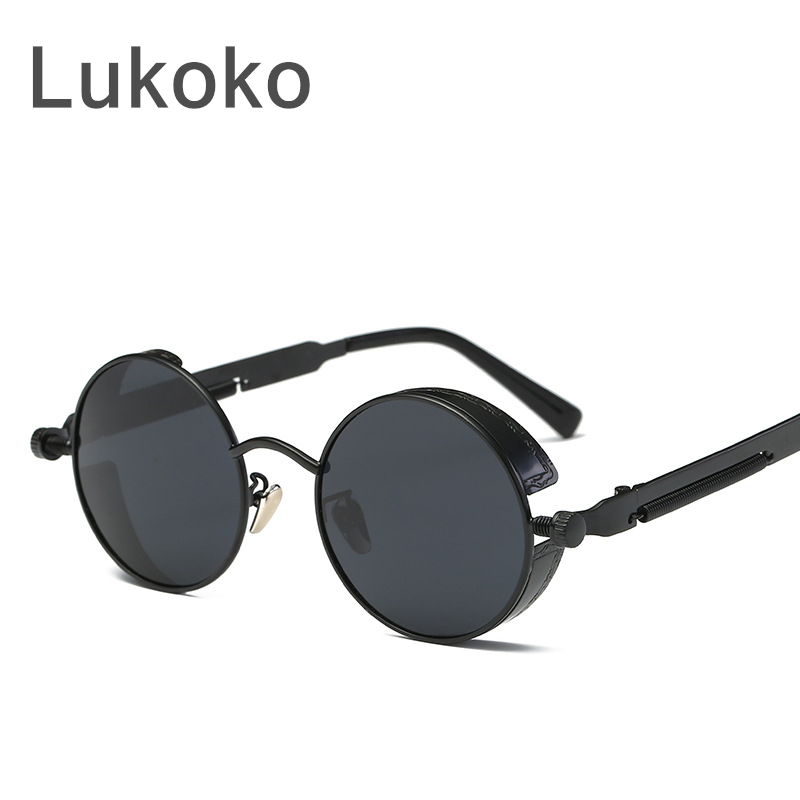 

Lukoko 2017 Small Retro Round Sunglasses Vintage John Lennon Trend Women Black Round Lens UV400 Sun Glasses Female Reyaban 2671