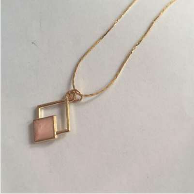 

xl785 Fashion Bohemian Golden Geometric Square drop oil Alloy Necklace Jewelry New listing