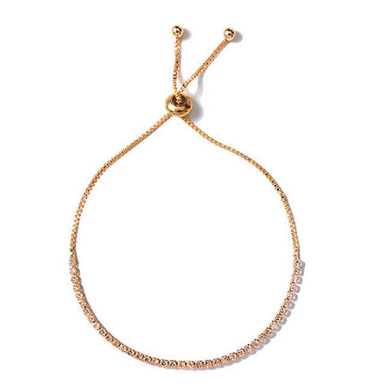

Hot Sale Adjustable Charm Bracelets & Bangles With Cubic Zirconia Silver Color For Woman Jewelry Gift