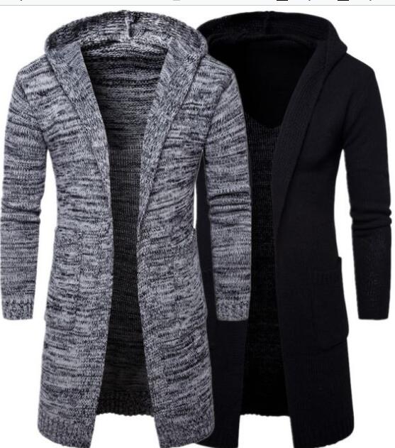 New Trend Men's Jackets Outerwear Coats Windbreaker Long Hooded Sweater Cardigan Jacket Coat