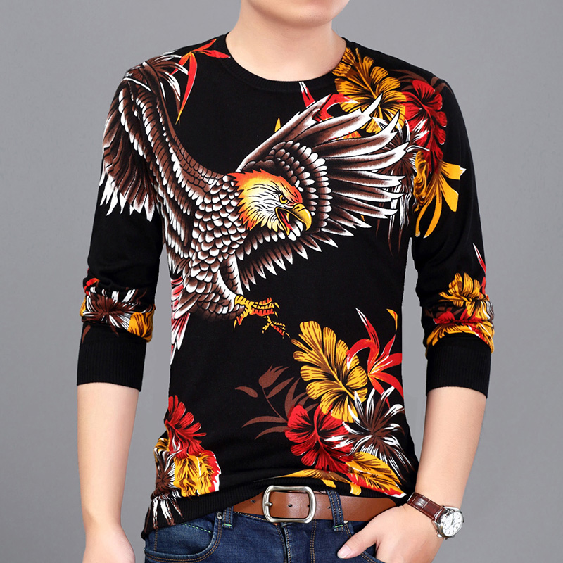 Unique jeunesse hommes à manches longues imprimé chandail taille 3XL Slim Fit hommes automne mode décontracté 3D motif chandails