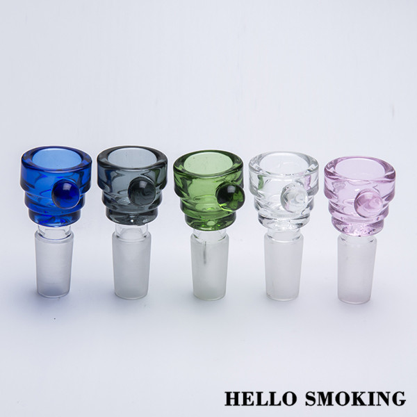

Smoke Clear Glass Bowl With Handle Bong 14mm 19mm Male Joint Connection Water Pipe Oil Rig Dry Herb Holder 777