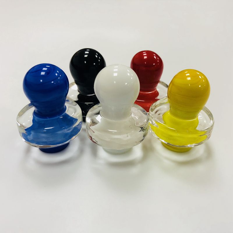 

25mm OD Carb Cap Glass Cover Dome 5 Colors Thick Glass Carb Cap For Banger Oil Dab Rig White Blue Black Yellow Red