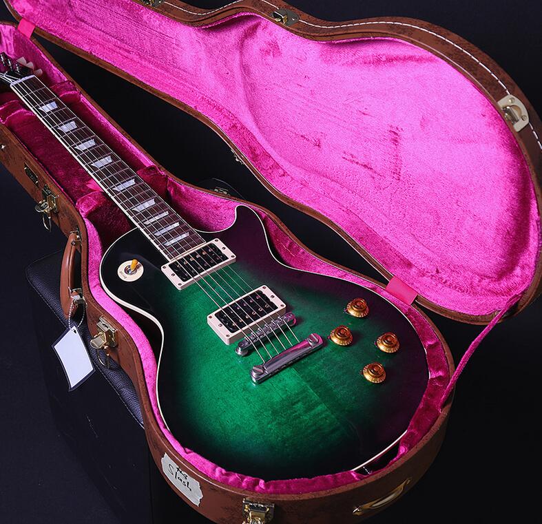 

Ultimate Custom 1958 Slash Signed 2017 Limited Edition Anaconda Burst Flame Top / Anaconda Plain Top Green Electric Guitar Dark Brown Back
