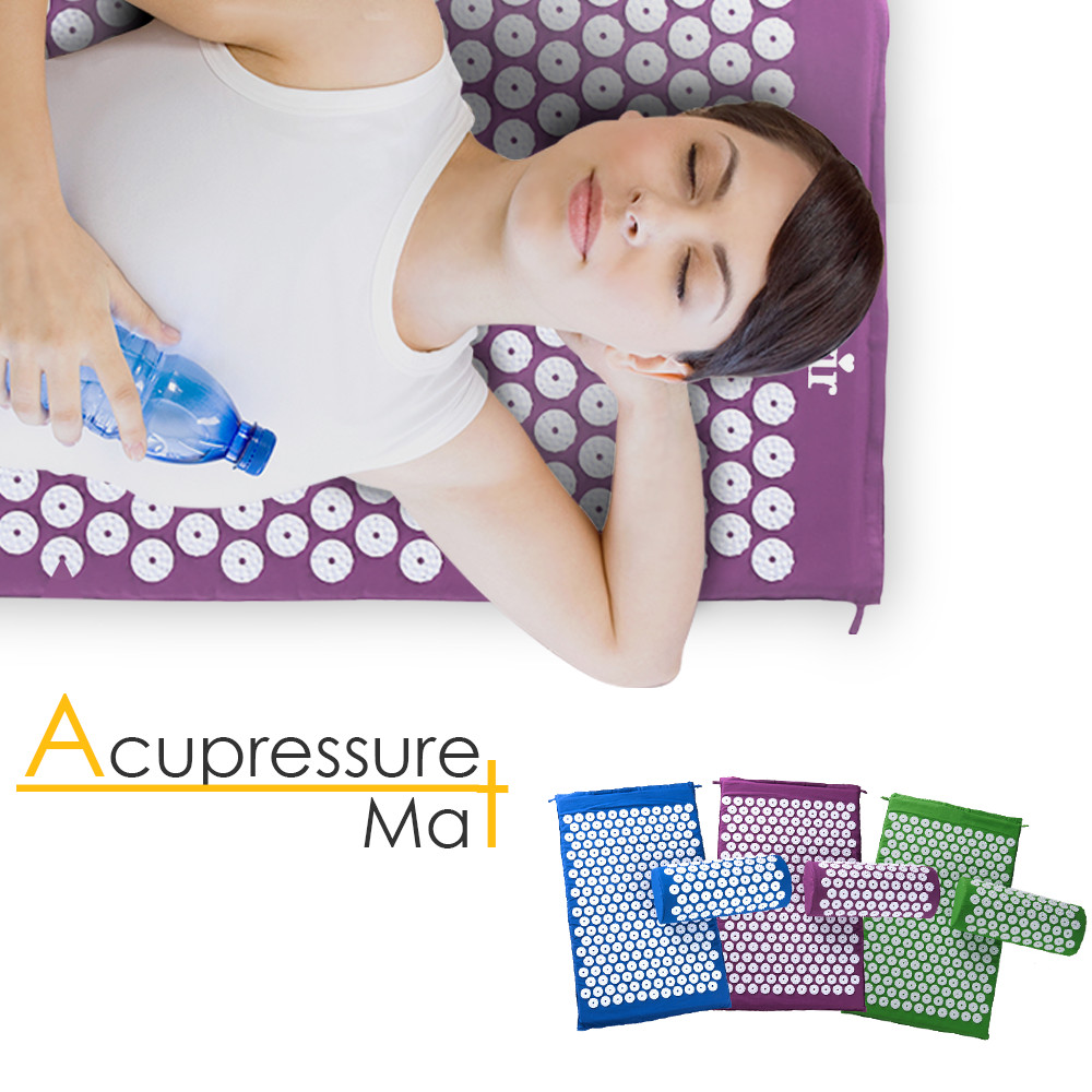 

Massager Cushion Shakti Mat Acupressure Relieve Back Body Pain Spike Mat Acupuncture Massage Yoga Mat with Pillow