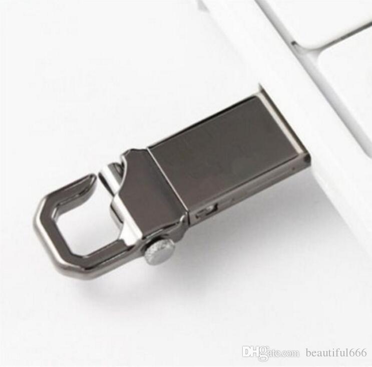 

100% Real Capacity USB 2.0 Metal USB Flash Drive with Keychain High Speed Memory Stick 32GB~128GB
