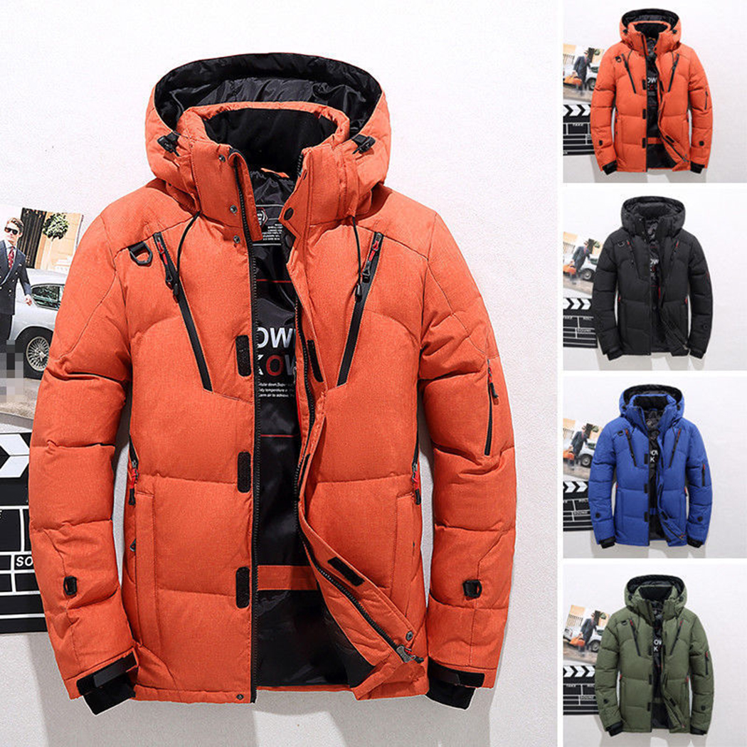 

2018 Winter Warm Parka Men Coats Padded Cotton Down Hooded Jacket Outwear Brand Detachable Outdoor Ski Coat Male Parkas Clothes, Black