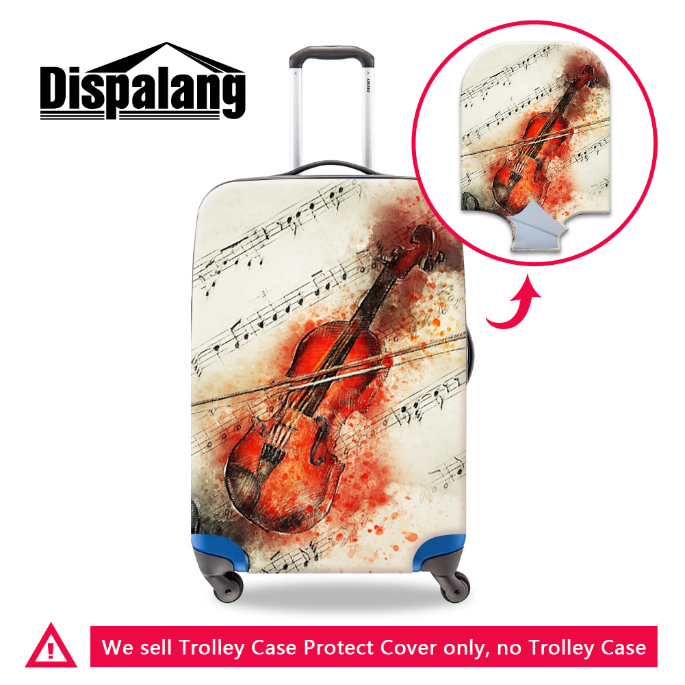 

Portable Stretch Elastic Travel Luggage Cover Music Violin Printing Suitcase Protective Covers For 18-32 Inch Trolley Case Anti-Dust Covers
