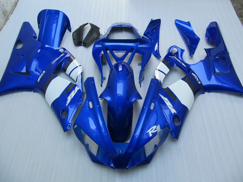 

7gifts fairing kit for Yamaha YZF R1 2000 2001 white blue fairings set YZFR1 00 01 VB58, Same as picture