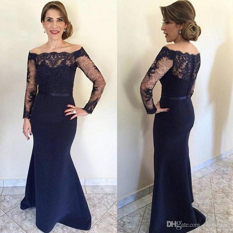navy blue gowns for mother of the bride