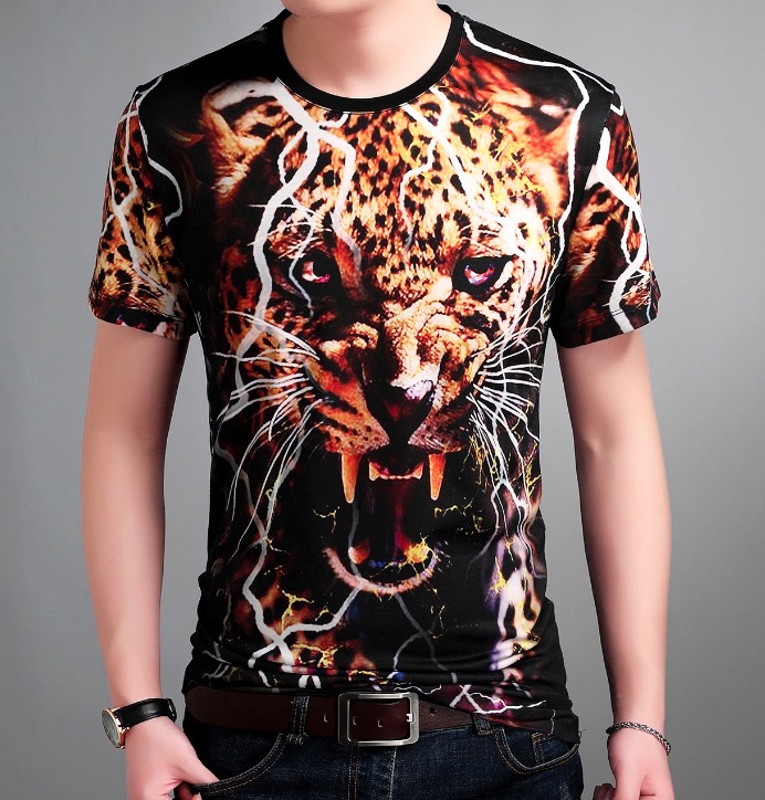 White Tiger Fashion Print Graphic Cotton Tee Shirt Short Sleeve T-Shirt for Men Women