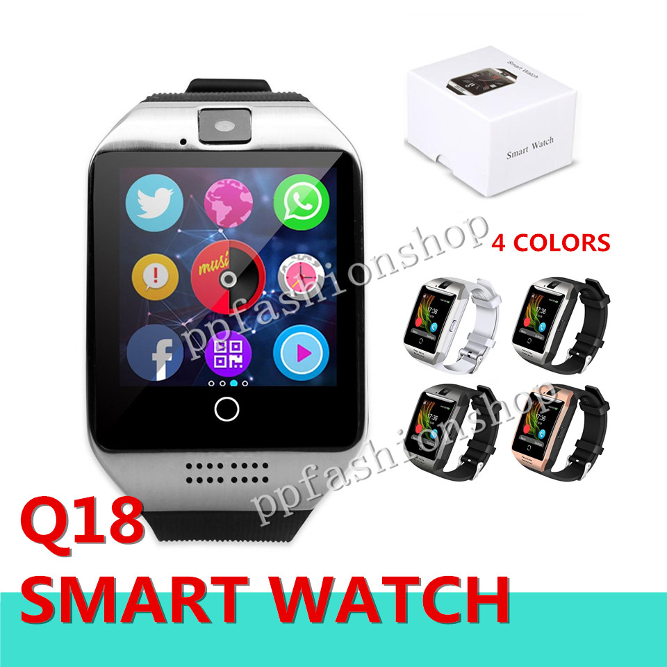 

Q18 Bluetooth Smart Watch Support SIM Card NFC Connection Health Smart watches For Android Smart phone With Rectangle Package, Slivery;brown