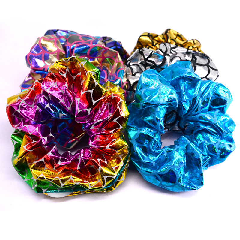 

18pcs Sequins Bling Metallic Large Scrunchies Women Dance Bun Hair Hair Ties Ropes for Women Accessories PT098