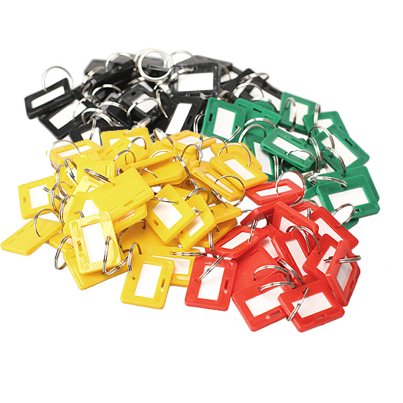 

Hot sale Plastic Keychain Luggage Key Tags 5 Style ID Label Name Key Tags Split Ring
