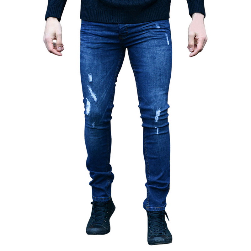 NIBESSER 2018 Automne Slim Fit Jeans Hommes Sexy Déchiré Trou Homme Jeans Maigre De Mode En Difficulté Streetwear Denim Crayon Pantalon