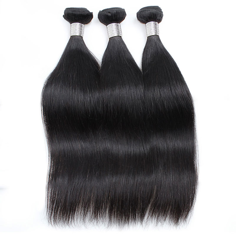 

10A Brazilian Virgin Straight Human Hair Weave Bundles Unprocessed Remy Human Hair Extensions Wefts Can Be Dyed And Bleached, Natural color